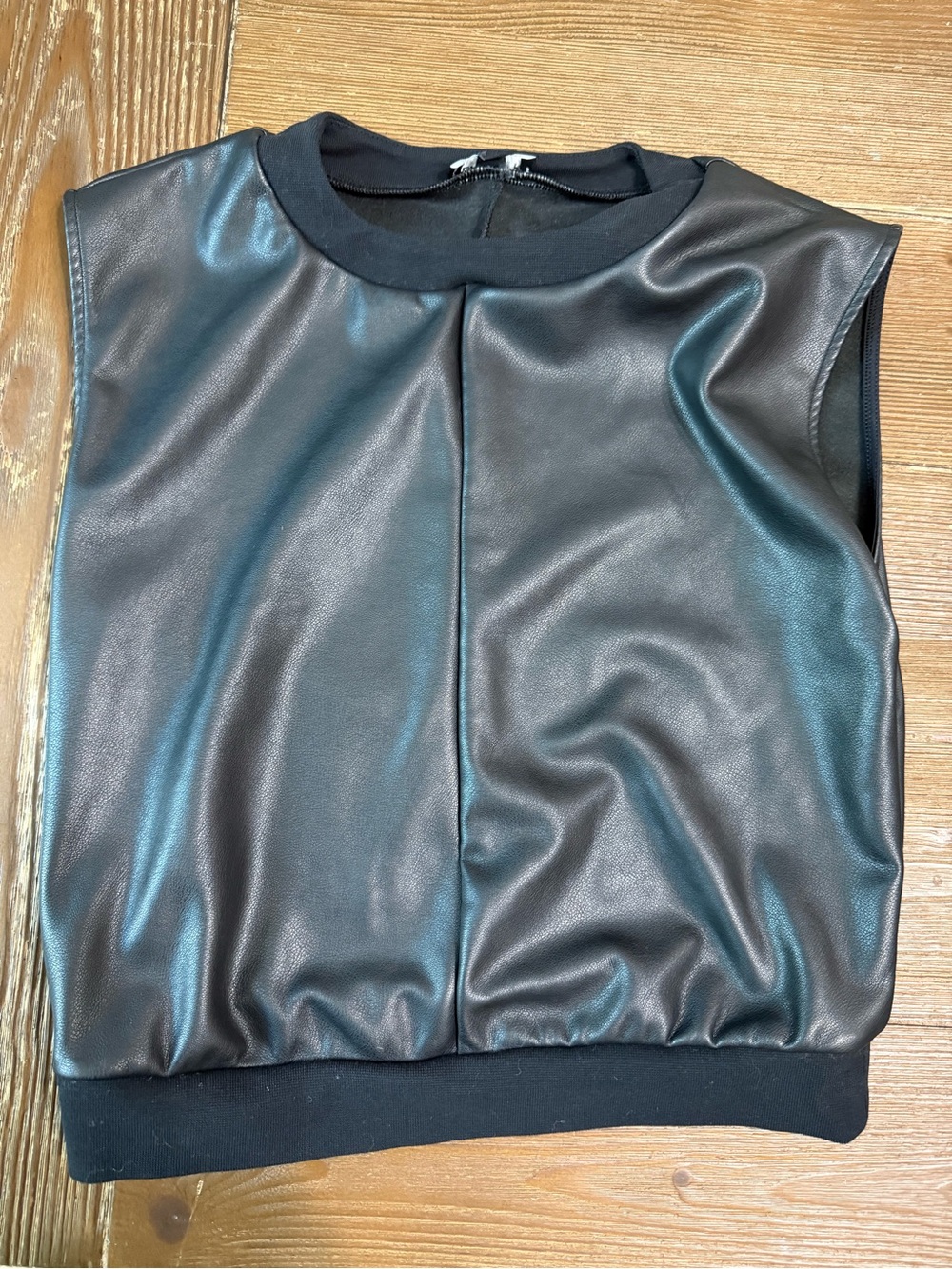 Express Black Sleeveless Faux Leather Tank
